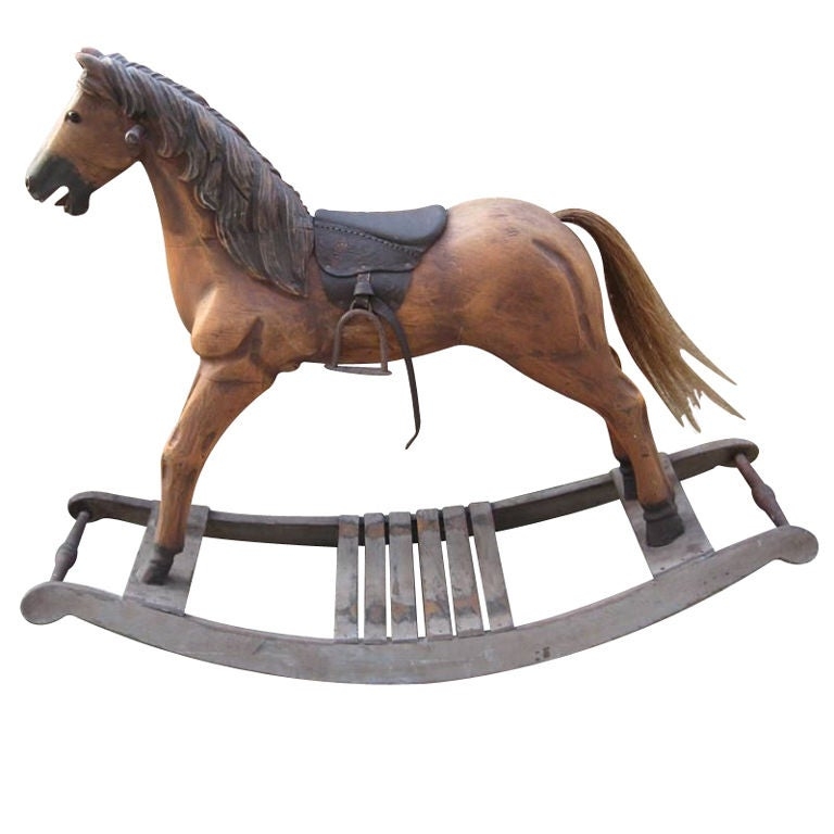 Large wood toy rocking horse