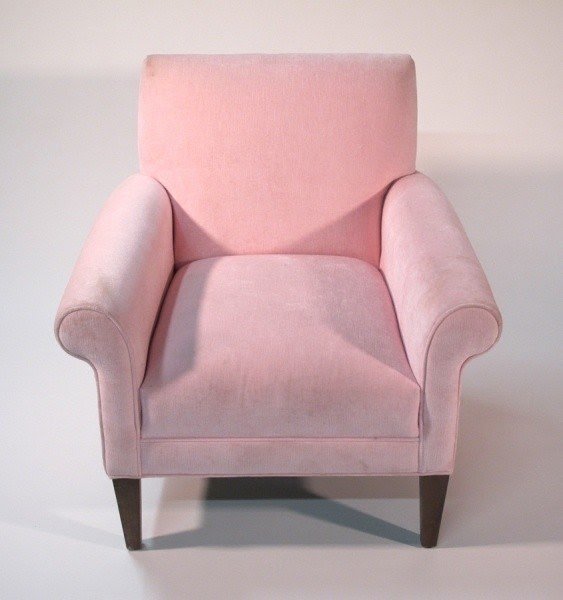 baby pink velvet chair