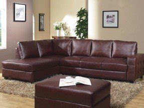 Modern burgundy bonded leather sectional sofa with left corner chaise