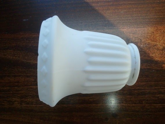 Small antique milk glass lamp shade