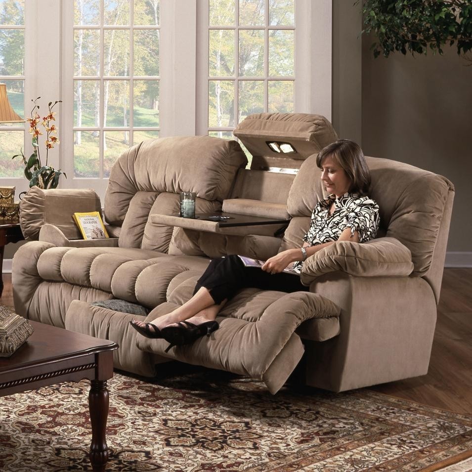 Small power outlet reclining sofa