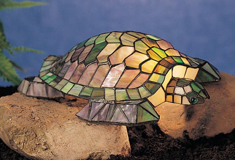 Stained glass turtle lamp 25