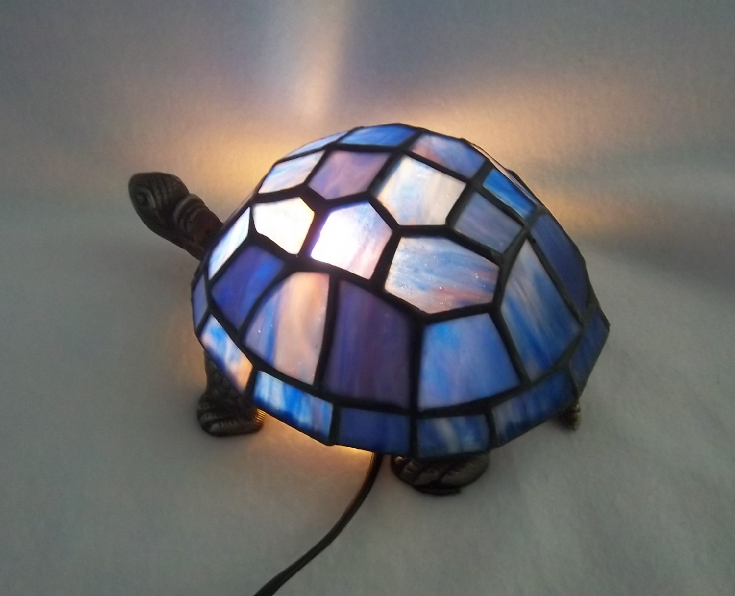 Stained glass turtle night light