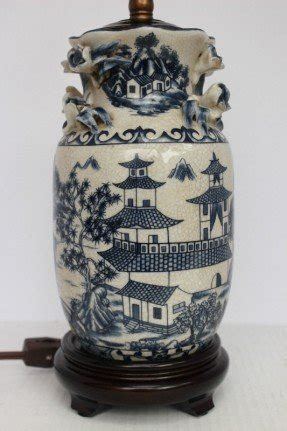 Unique Blue And White Porcelain Table Lamp Country Scene 19 034