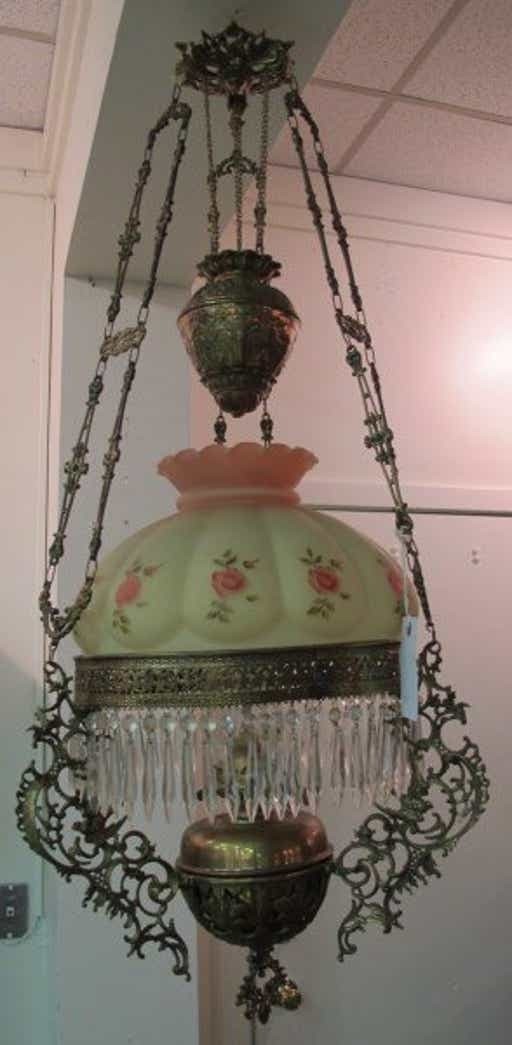 Victorian hanging parlor lamp