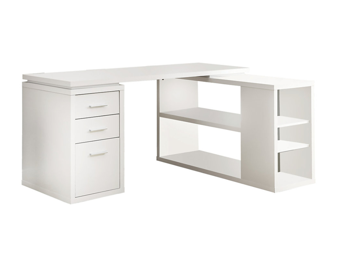 White l shaped desk monarch corner l shaped