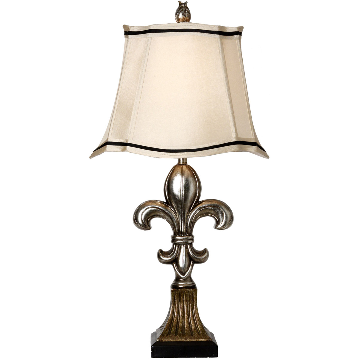 Antique and Comono Silver Fleur-De-Lis Table Lamp