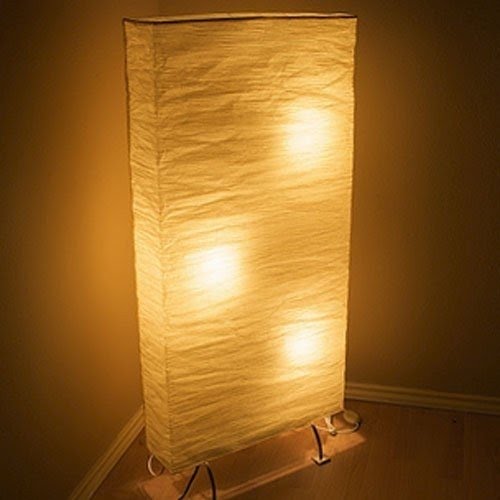 Asian Rice Paper Wide and Tall Floor Lamp Bulbs Included, Color: Beige