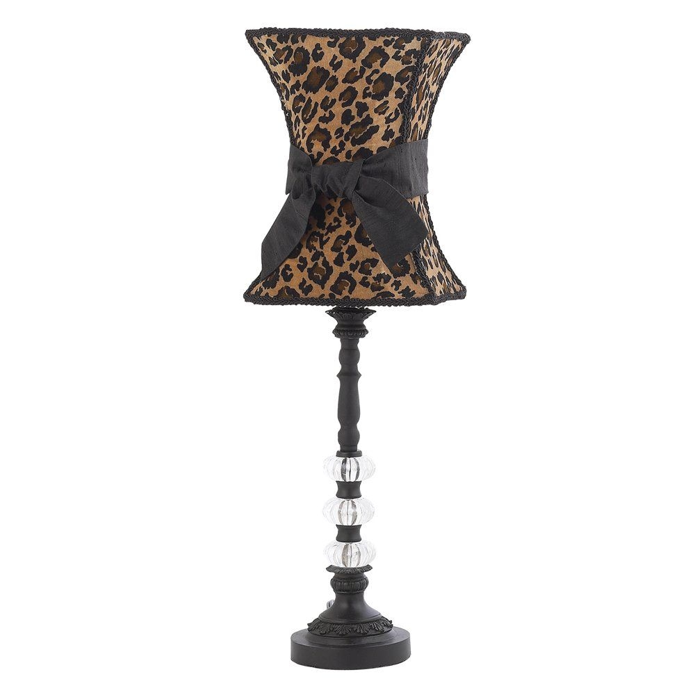 Black Leopard Hourglass Lamp