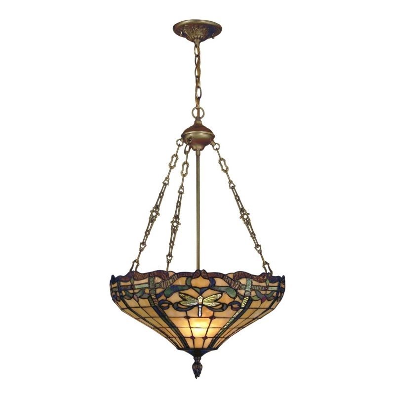 Dale Tiffany TH12223 Cabrini Inverted Hanging Fixture, Antique Brass