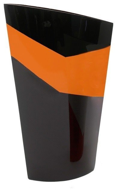 Large metal vase orange and black modern vases