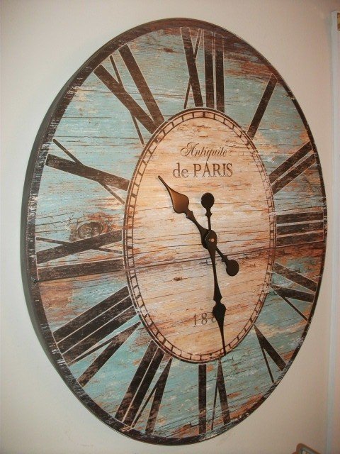 Large unique wall clock large wooden reproduction of a