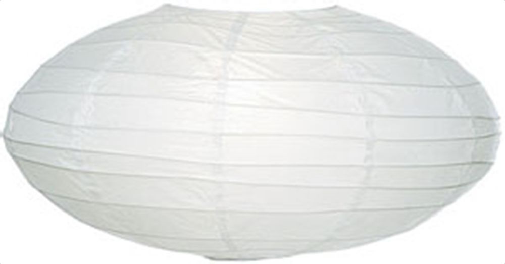 Luna Bazaar White 18 Inch Oval Paper Lantern