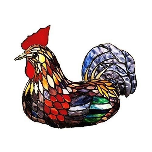 Meyda Home Indoor Decorative Lighting Accessories 14"H Tiffany Rooster Accent Lamp