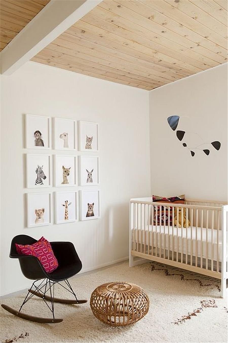 Natural wood crib clearance nursery