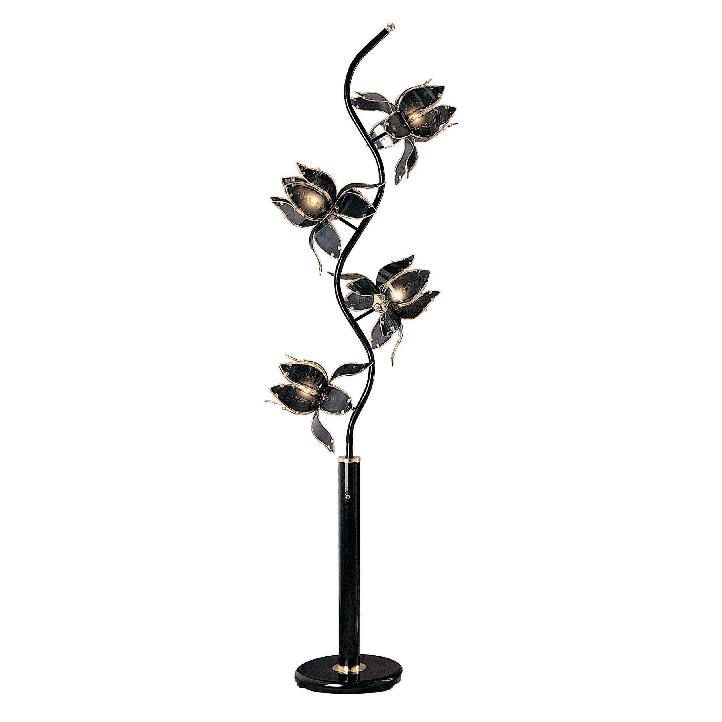Ore International K-9334KA 73-Inch Flower Floor Lamp, Black