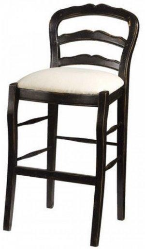 Reproduction french country bar or counter stool black rub through