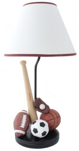 Sports Table Lamp with Matching Night Light - Fantastic Hand Painted Details