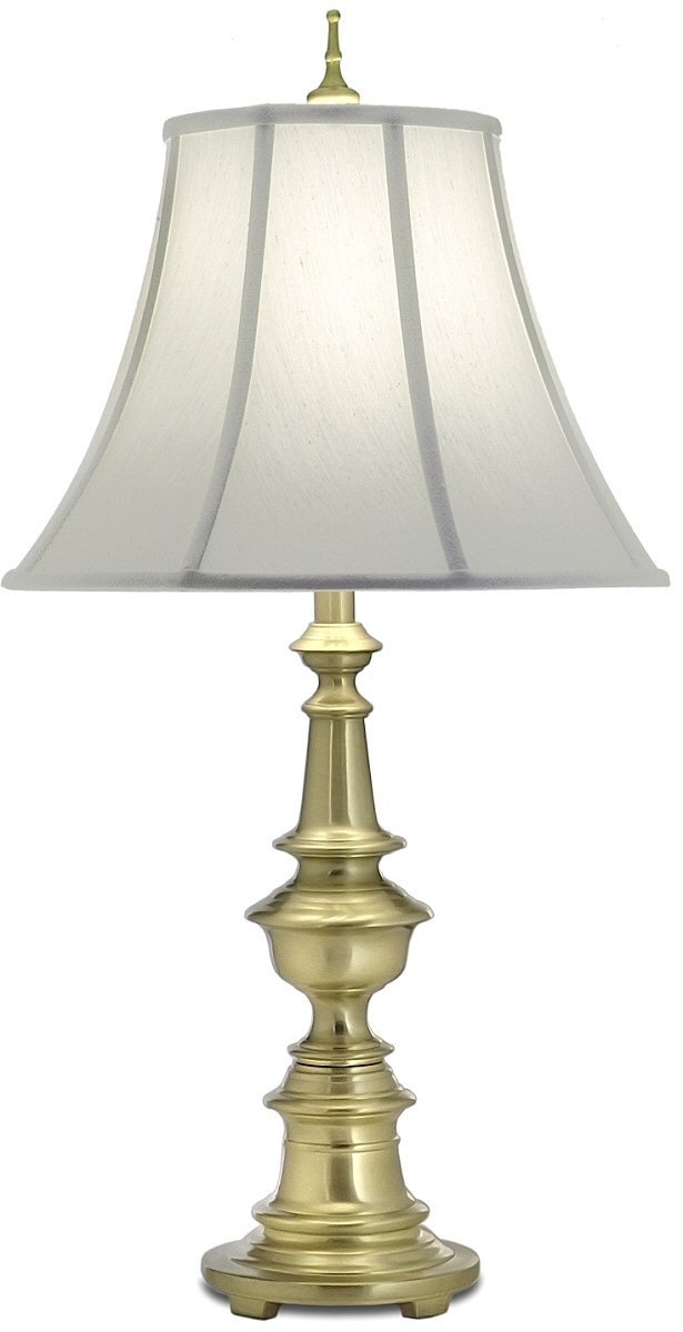 Stiffel 3-way Table Lamp TL-N6086-N6085-SB Satin Brass, White / Creams, Metal