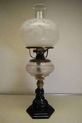 Antique Atterbury Boston Sandwich Glass Eapg Victorian Old Oil Kerosene Lamp