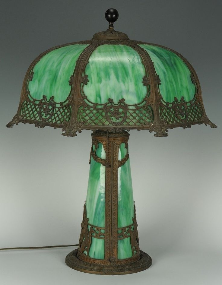 Antique slag glass lamps 20