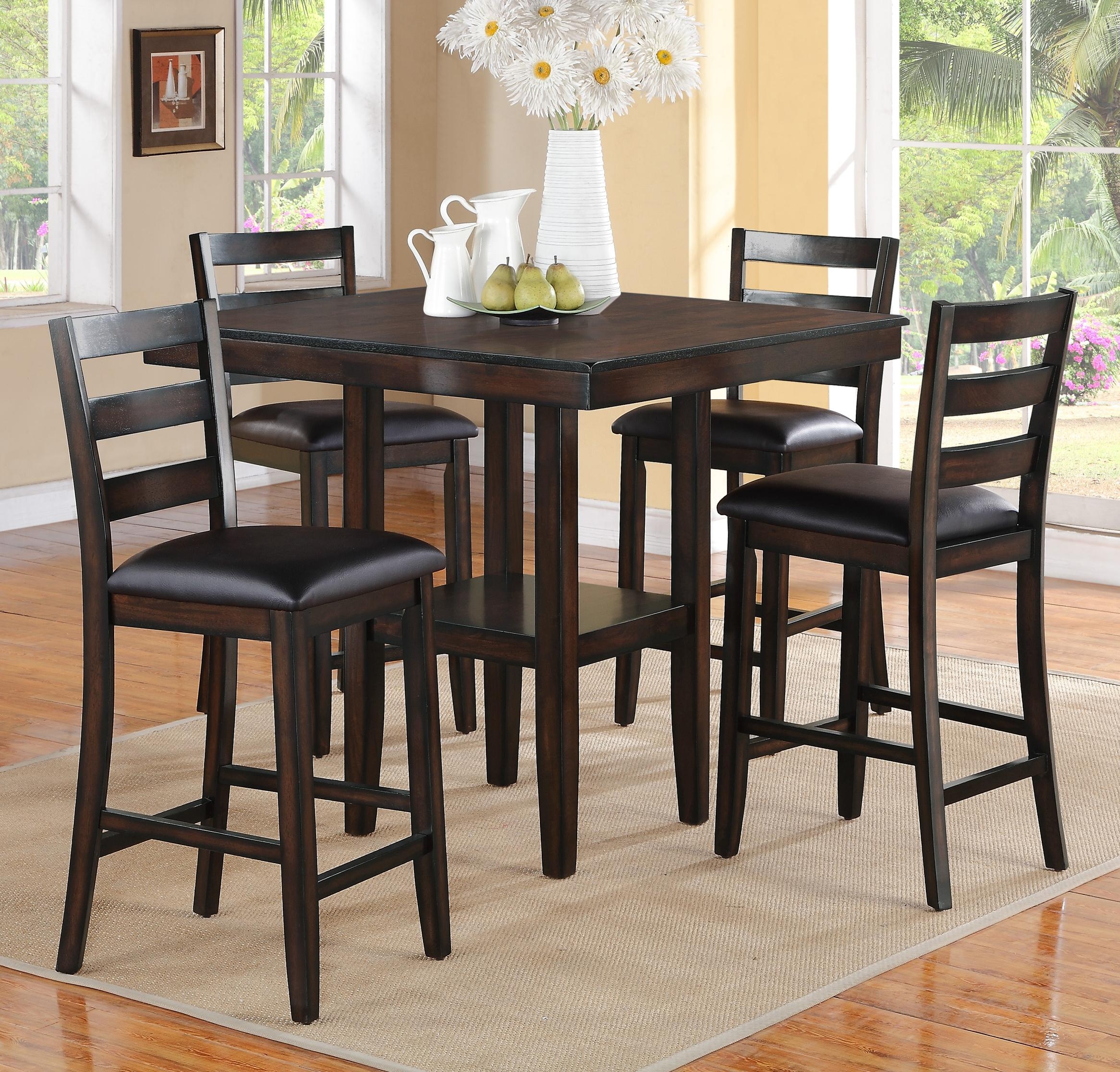 black pub table and chairs