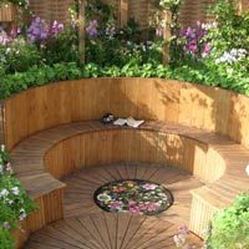 Curved garden benches