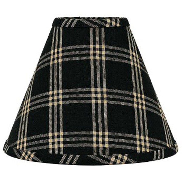 Home Collection by Raghu Middletown Check Regular Clip Lampshade, 12-Inch, Black