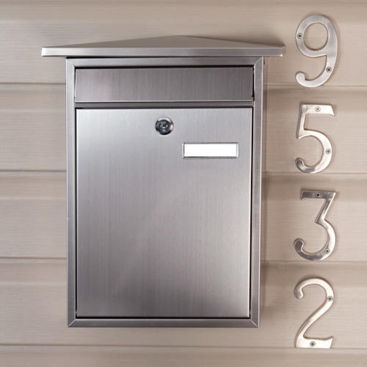 Home outdoor home locking wall mount mailbox stainless steel 1