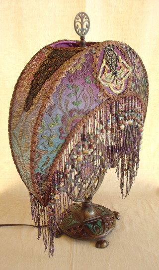 Lamp shades with beads