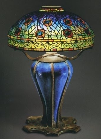 tiffany peacock lamp original