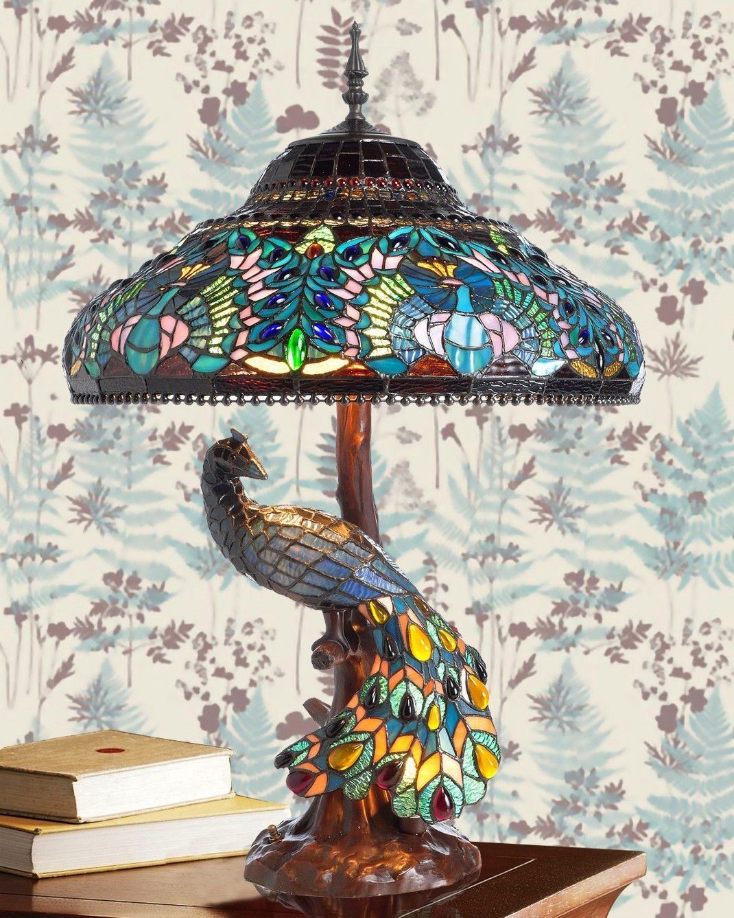 Dale tiffany store peacock lamp