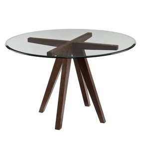 Round Glass Dining Table Wood Base - Ideas on Foter