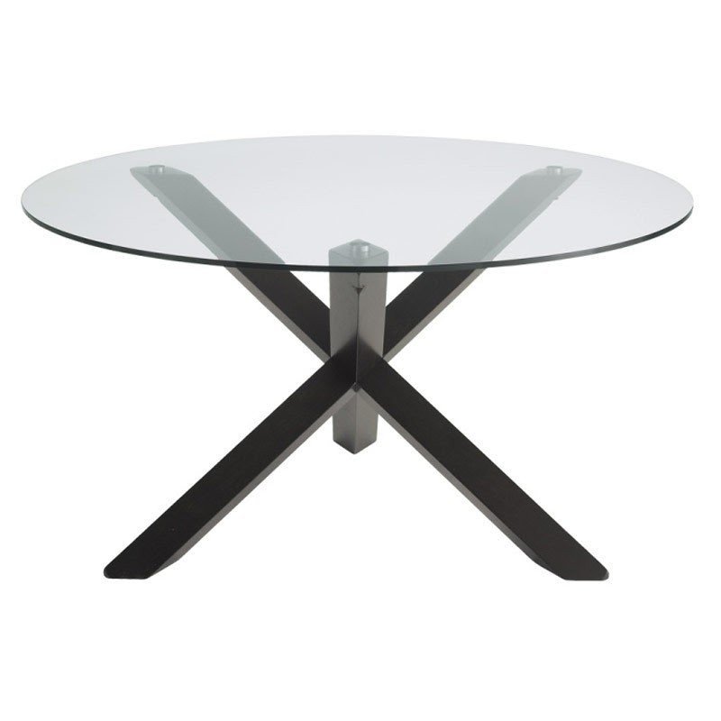 Round Glass Dining Table Wood Base - Foter