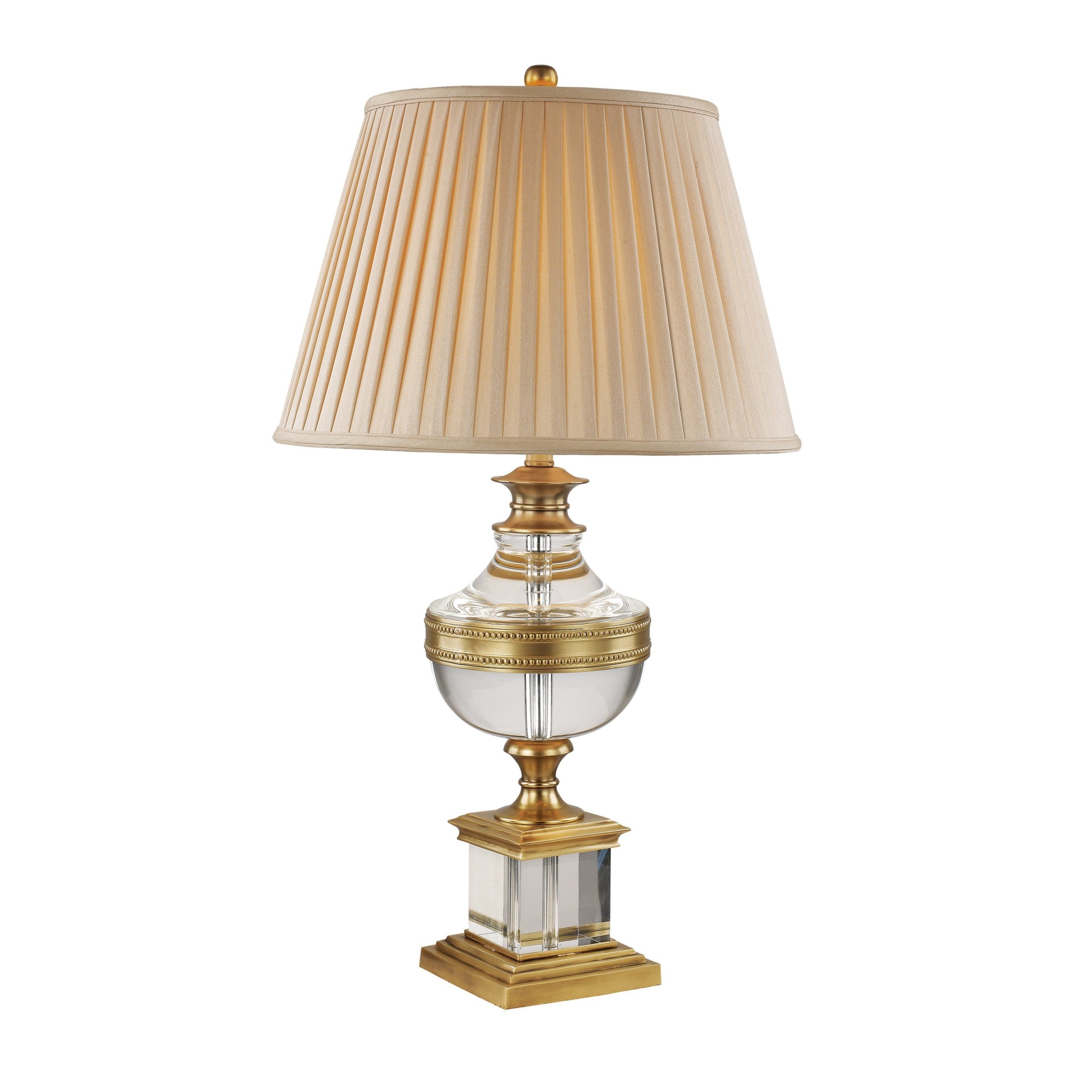 Trans Globe RTL-8813 Dynasty - 19" One Light Table Lamp, Antique Brass Finish with Solid Crystal