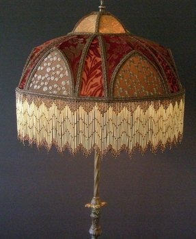 lamp shades victorian lamps beaded lampshades lampshade gothic antique lighting custom shade chandelier foter table nouveau fringes fringe order floor