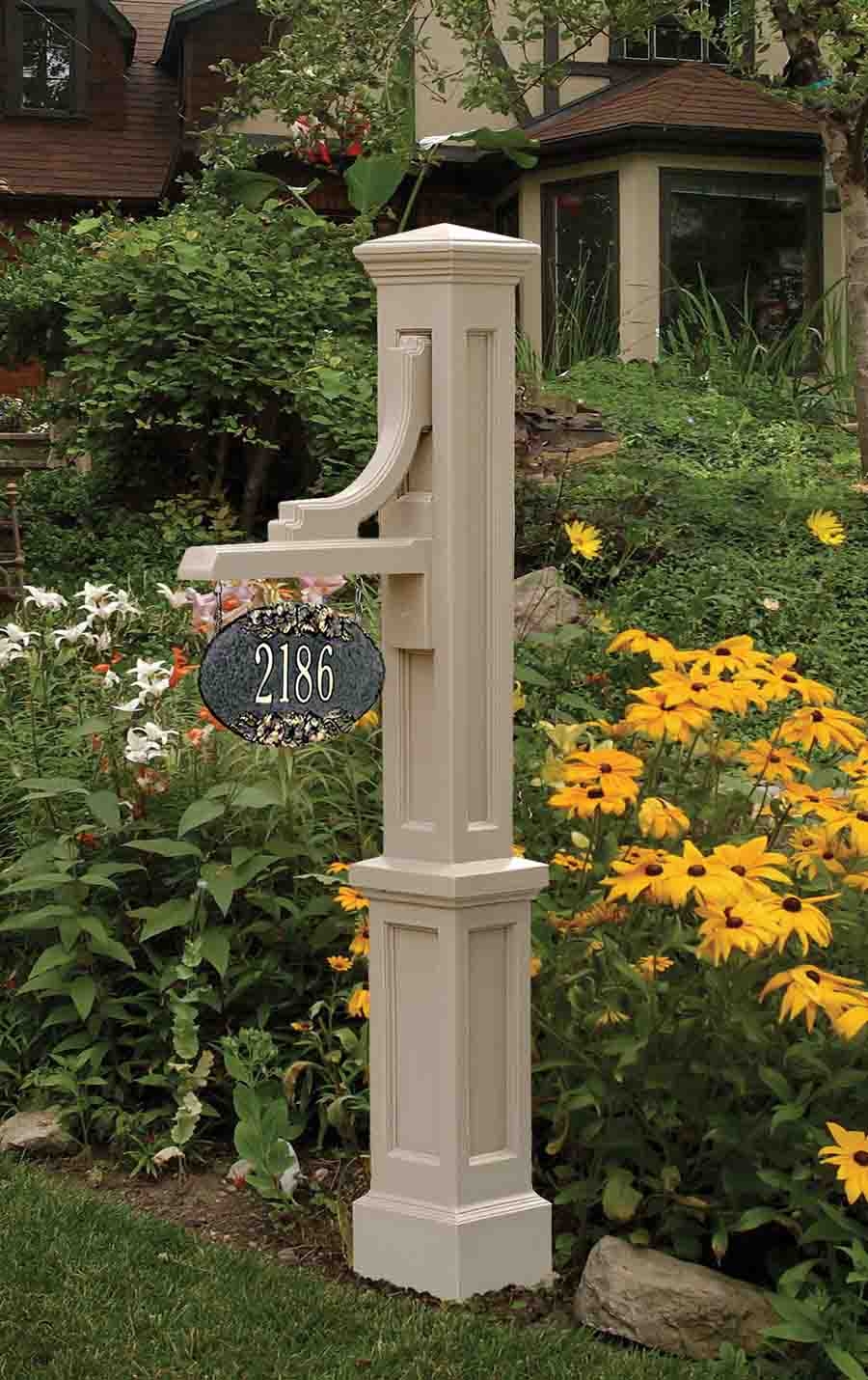 Woodhaven sign post in clay post only address plaques sold