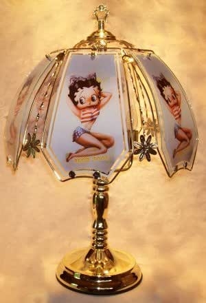 Betty boop touch lamp 1 6 panel brass 638 bbp
