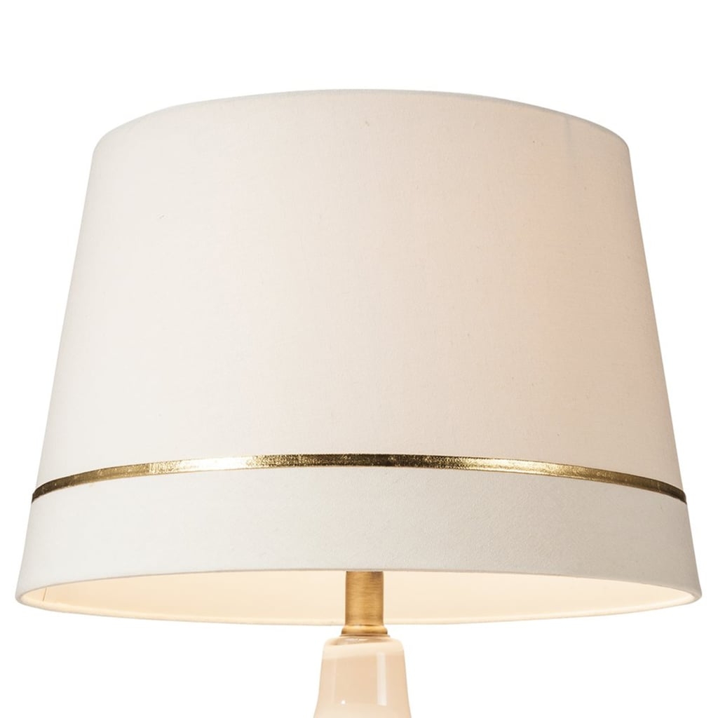 white and gold lamp shade