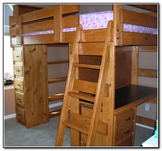 bunk bed desk dresser combo