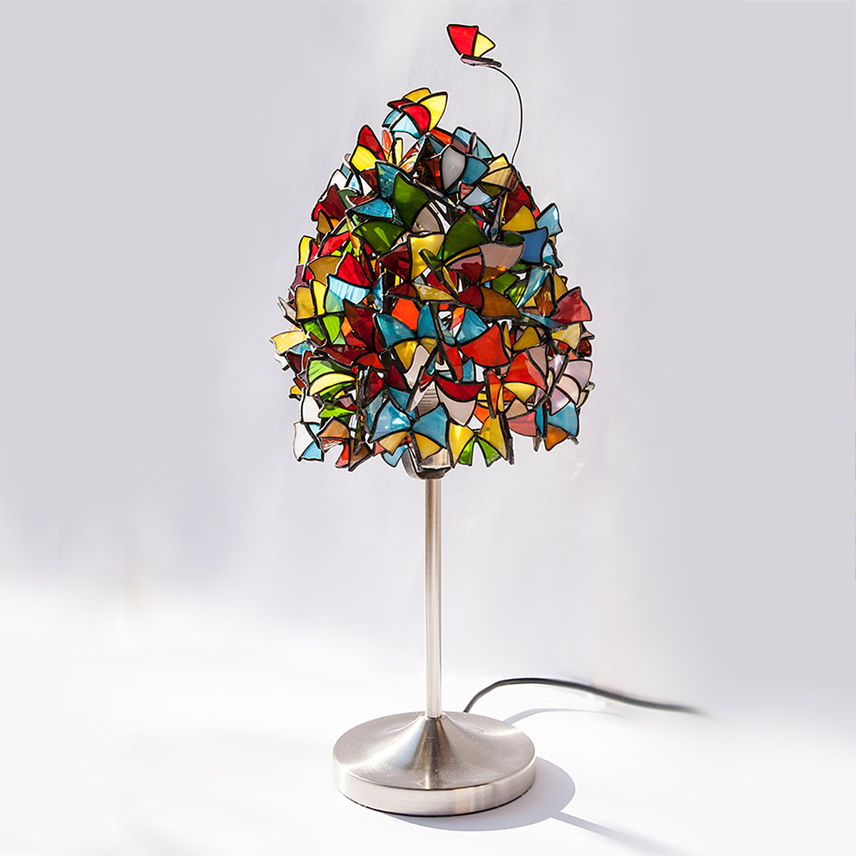 Butterflies and hurricanes butterfly lamp stained glass table lamp made