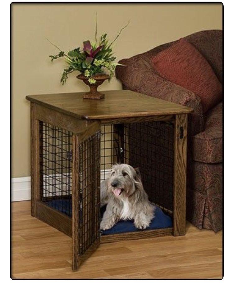 dog crate end table diy