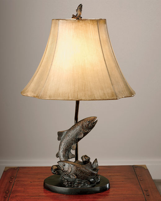Fishing table lamp flair to your den or living room