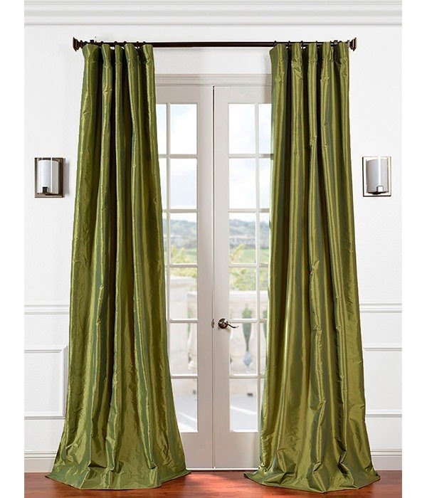 Get fern faux silk taffeta curtains drapes at low price