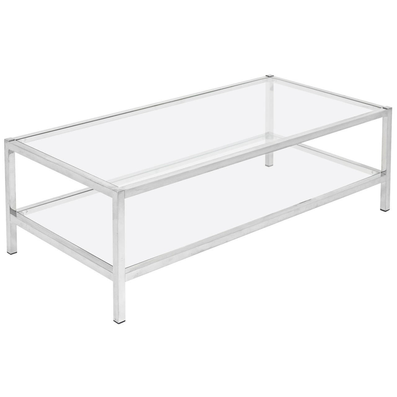 Glass and chrome coffee tables 8