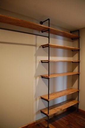 Wooden Shelf With Hanging Rod - Foter