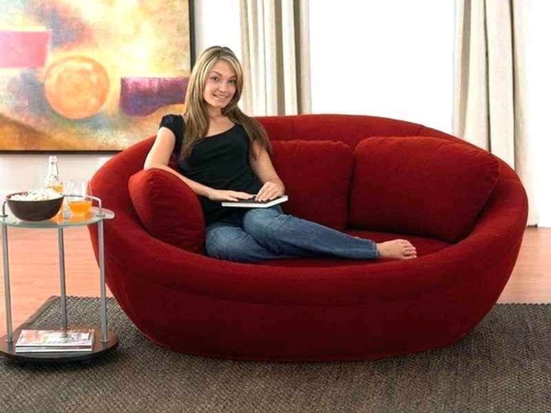 Plummers red round lounge sofa photo