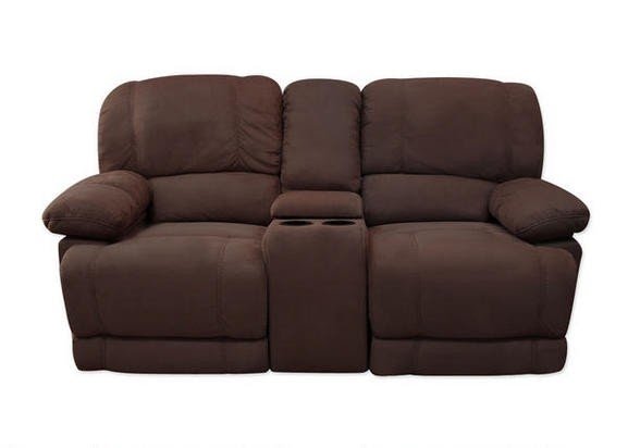 Reclining loveseat with center console