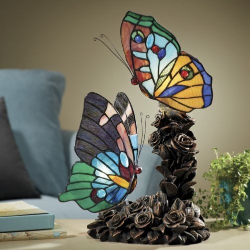 Stained glass butterfly lamp 12