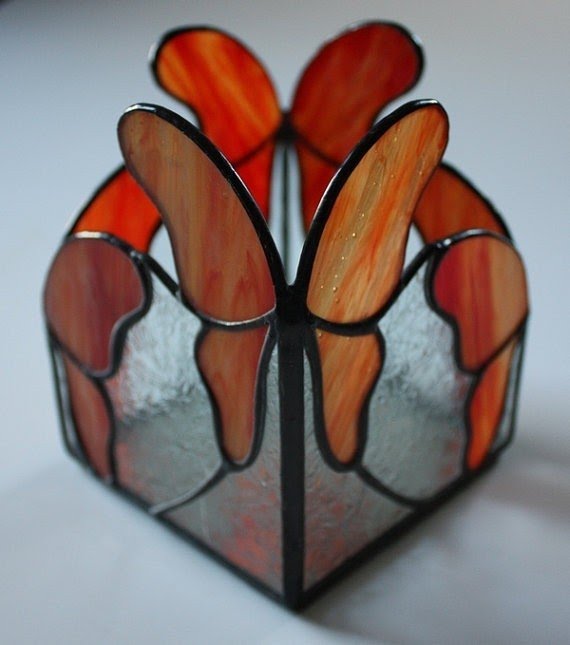 Stained glass butterfly lamp 15